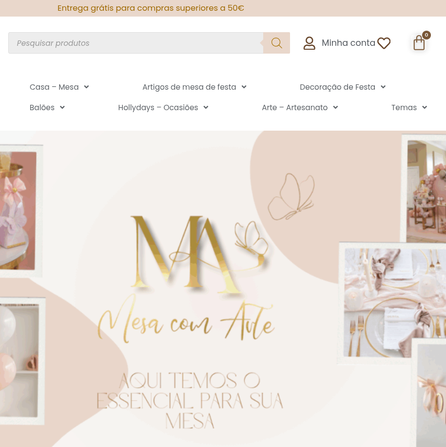 e-commerce Mesa com Arte
