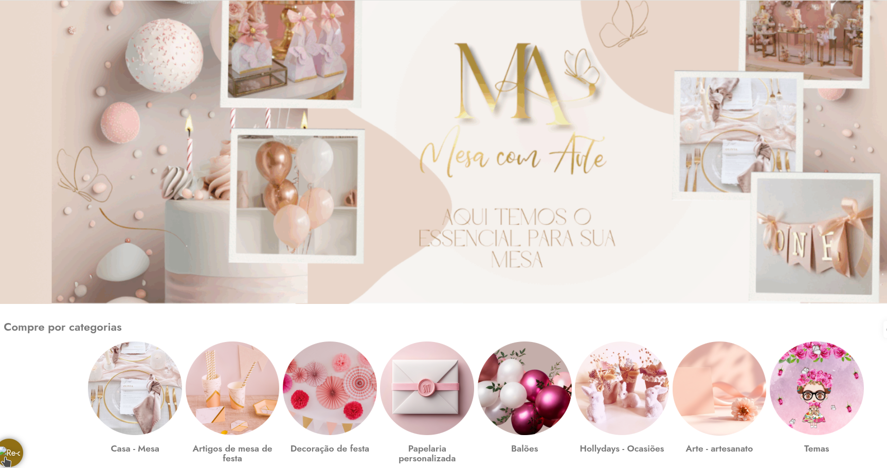 e-commerce Mesa com Arte